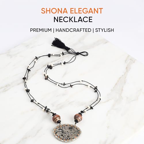 Image of AAKRITI ART CREATIONS Handcrafted Tribal & Brass Necklace Collection | Floral, Leaf & Elephant-Inspired Artisan Jewelry | Dhokra, Glass & Ethnic Statement Necklaces for Women