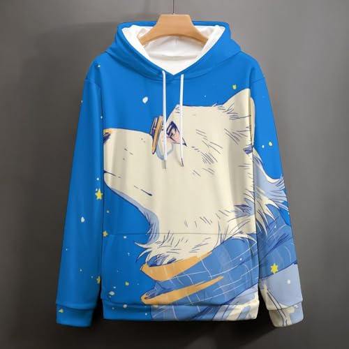 Sweat à capuche graphique chien blanc imprimé manches longues S - 5