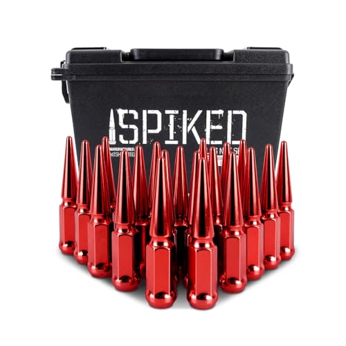 Image of Mishimoto Spiked Lug Nuts, M12x1.5, 20-PC Set, Red