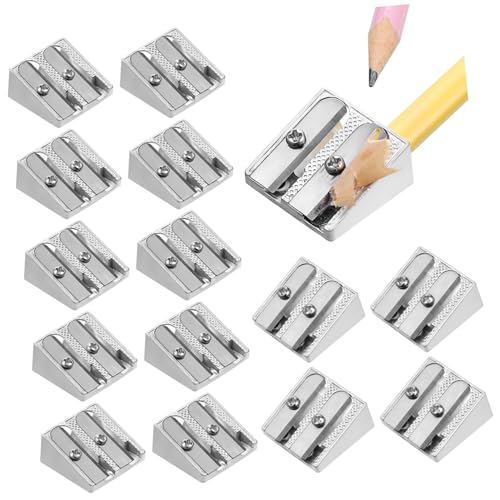 MOTHNUR 20個 アルミ合手動筆削り器 二穴設計でグラファイト 色筆対応 耐久