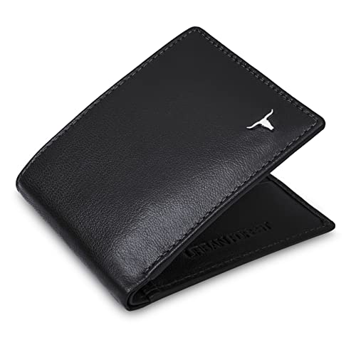 Image of URBAN FOREST Griffin Aniline Black Leather Wallet & Diamond Pen Combo Gift Set for Men
