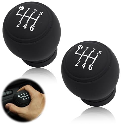 YUPZAR Auto Pomello Cambio 6 Marce Universale,Copri Pomello Cambio Auto,Copertura in Silicone Antiscivolo Della Leva Resistente All'usura,Pomello Cambio Universale,2 Pcs(Stile B)