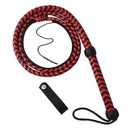 6 Ft Long Cowhide Bullwhips- Equestrian Sports Horse Riding 12 Plaits Belly Bolster Leather Rope Core Whips For Professionals Trainning And Beginners #TOP7