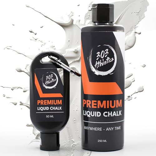 303 Athletics Liquid Chalk Set (300ml) – Flüssigkreide/flüssiges Magnesia für starken Grip– Klettern, Bouldern, Crossfit, Calisthenics, Gewichtheben– schnell trocknend, abwaschbar, DERMATEST SEHR GUT