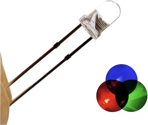 Miniatura 1 de 100 diodos LED de 0.118 pulgadas de 0.118 pulgadas (0.118 in), kit surtido blanco, verde, rojo, azul, amarillo, morado, UV 395 nm RGB, flash rápido