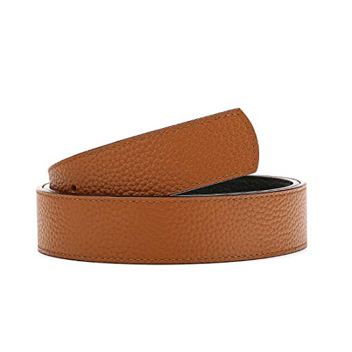 Vatee's Men’s Genuine Leather Reversible Blets Without Buckle Replacement Belt Strap 1.34" (34mm) Wide2