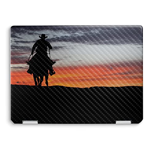 Image of MightySkins Carbon Fiber Skin Compatible with HP Spectre x360 14 inch (2022) Full Wrap Kit - Lone Rider | Protective, Durable Textured Carbon Fiber Finish | Easy to Apply | Made in The USA