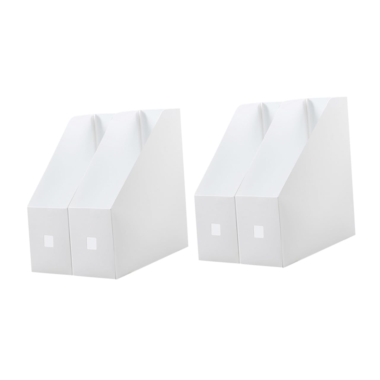 FUNOMOCYA 2pcs Plastic File Storage Rack Shelves for Desktop Organizer, White, 20in