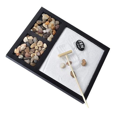 Holibanna Tabletop Zen Garden Kit Japanese Zen Decor for Meditation Office Relief