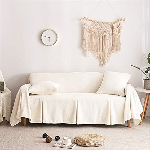 Lanqinglv Cream Sofa Slipcover 200x300cm Cotton Linen Couch Sofa Covers Pet Protectors 3 Seater Sofa Cover Non Slip Thicken sofa slipcovers