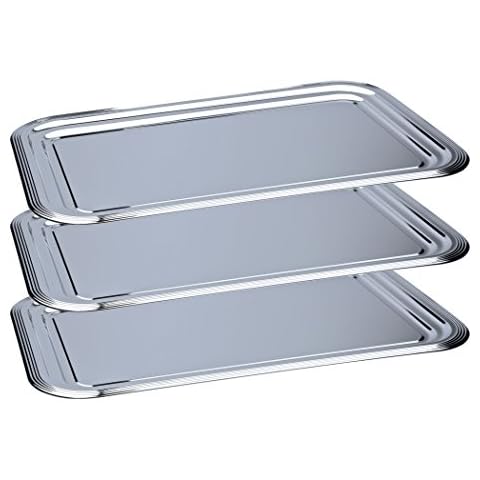 APS 3 x Partyplatte/Servierplatte/Serviertablett/Fischplatte/Obstplatte Metall Cover