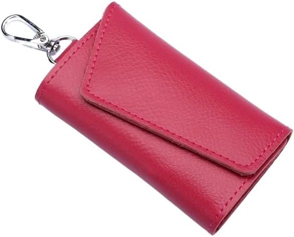 Leather Keychain Men Women Key Holder Organizer Pouch Cow Split Wallet Housekeeper Key Case Mini Card Bag