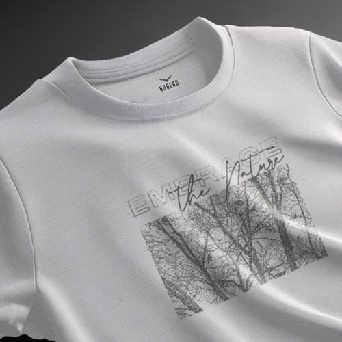 Image of Nobero 100% Cotton T Shirts for Men Stylish | Regular Fit | Graphic Printed T Shirts for Men 180 GSM Combed Cotton | Round Neck Half Sleeve