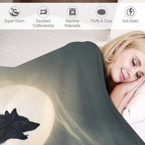 Manta de franela para sofá de lobo que abraza tu hogar con calidez 6