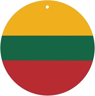 Car Fragrance Tablet, 4pcs Flag Of Lithuania Pattern Hanging Fragrance Tablet Air Freshener Home Office Decoration