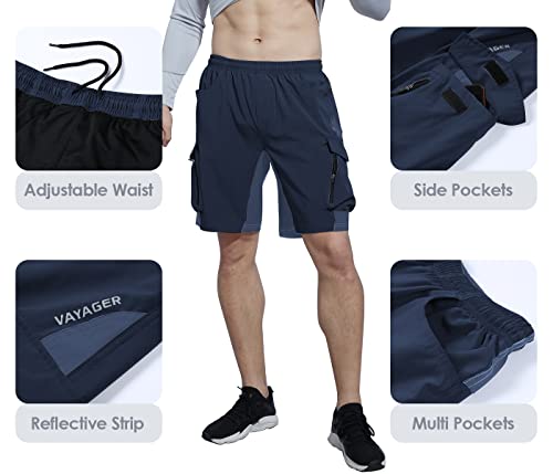 Vayager Men's Hiking Cargo Shorts Lightweight Multi Pocket Casual Outdoor Travel Shorts For Fishing Camping(Navy Xl) #TOP3