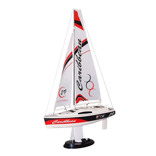 Joysway Caribbean Mini Sailing Yacht RC Sailboat (Red) RTR Ready to Run