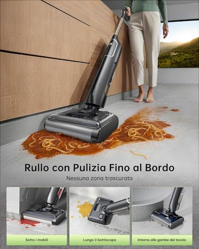 Vexilar X7 Aspirapolvere Lavapavimenti Senza Fili 20000 Pa, 180° Reclinabile, Autopulizia, Autonomia 40 Min, Doppio Serbatoio, Pulizia Bordi, Lavapavimenti Aspirapolvere Senza Filo,Subito Asciutti - 4