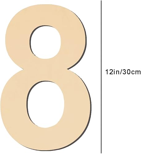 Vista 108 de Números de madera grandes de 15 pulgadas, número 6 de madera en blanco, números grandes de madera sin terminar para manualidades, letreros