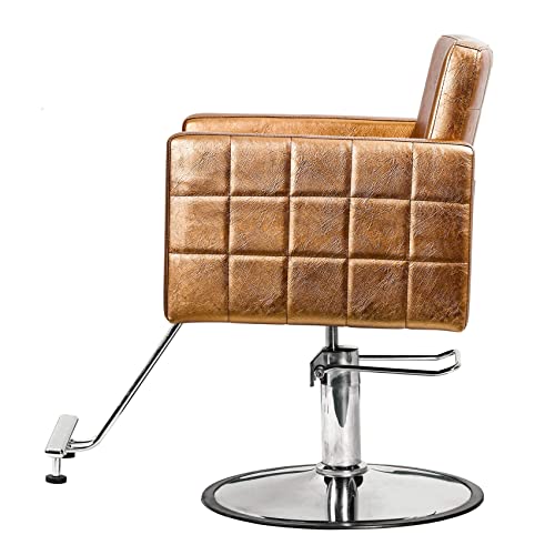 Eastmagic Salon Chair For Hair Stylist Beauty Chair Hydraulic Pump 360 Degrees Swivel With Footrest Gold #TOP2