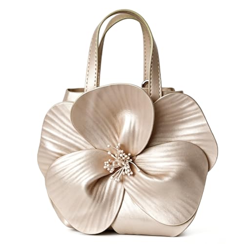 Image of Mini Flower Evening Purse Floral Clutch Purses for Women PU Leather Evening Handbag with Chain Wedding Party Prom