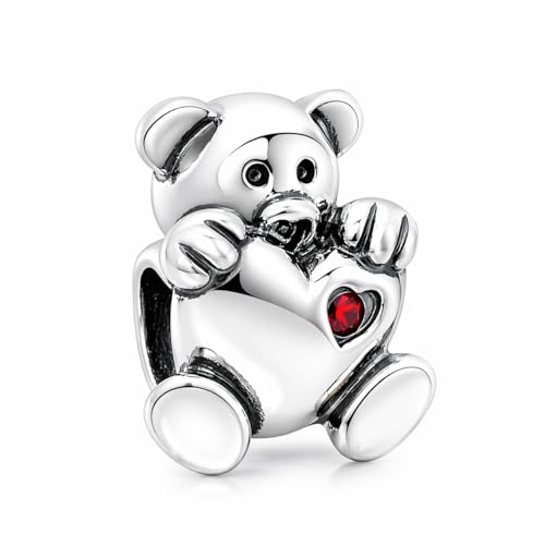 Oso de peluche colgante Jewellbox en plata de ley auténtica S925