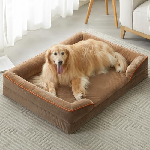 WNPETHOME Dog Beds for Large Sized Dogs, Washable Orthopedic Dog Couch Sofa Bed with Waterproof Lining & Non-Skid Bottom for Pet Sleeping