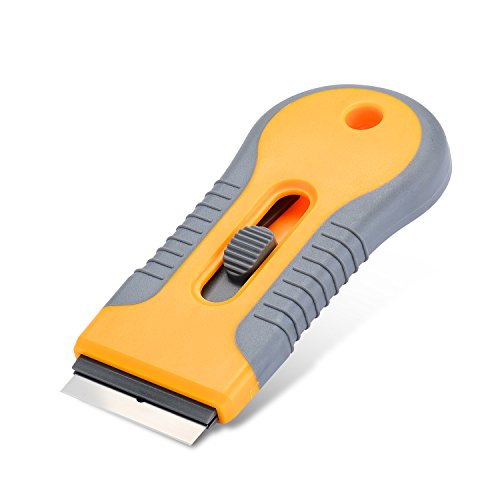 Premium Hob Scraper, Glass Scraper, Ceran hob scraper - Ergonomic Handle + 5 Spare Blades