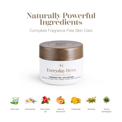 InfiniteAloe, Aloe Vera Body & Face Moisturizer – Fragrance Free Face Cream, Body Cream, Hand Lotion for Dry Skin – 1 Large Jar (8 Oz.) & 1 Travel Jar (0.5 Oz.)