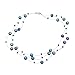 Bling Jewelry Bridal Black Freshwater Cultured Pearl Illusion Necklace Silver Plated