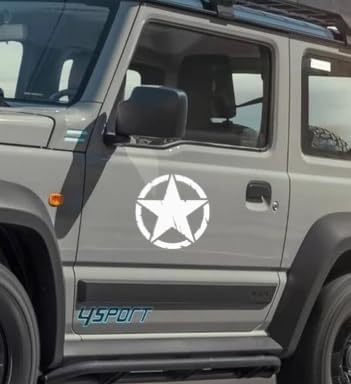 2 Adesivi Stella US ARMY 20x20 Cm - Nero Opaco Per Jeep Avenger E Renegade - Foto 2