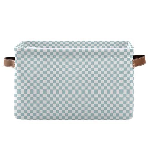 storage baskets Green and White American Plaid folding and waterproof
