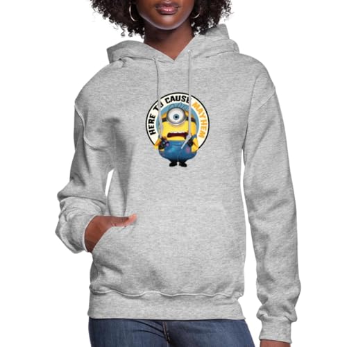 Spreadshirt Minions Quote Here To Cause Mayhem Women's Hoodie, L,