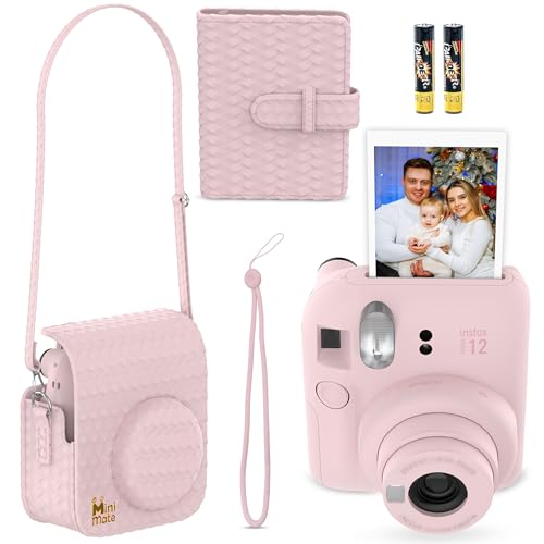 Image of Fujifilm Instax Mini 12 Instant Camera Blossom Pink + Minimate Custom Designed Case + Fuji Instax Film 10 Sheets & Photo Album