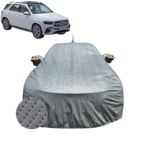 Image of Car Cover for Mercedes-Benz GLE 450 (2020-2026) | 100% Waterproof Cover with Reflective Mirror Pockets | Dustproof, Scratchproof, Heatproof GLE 450 Car Cover |Soft Cotton Lining| Grey