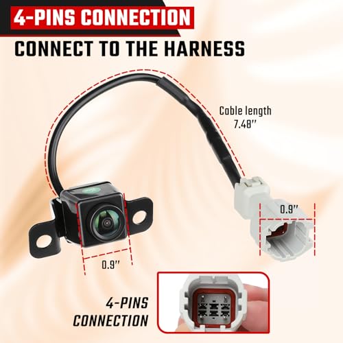 Image of 95760-2V100 Backup Camera Rear View Camera Fit for Hyundai Veloster 2012-2017 Parking Park Assist Camera Replaces#95760-2V001, 95760-2V002, 95760-3Z003, 590-485, HY1960115, V52740037