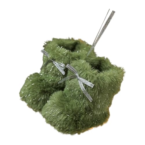 Llamativo adorno de bota de Navidad para decoración del hogar y accesorios de fiesta de invierno, decoración de botas de invierno de felpa