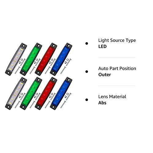8 Pieces Marine Boat Lights 12V Led Interior Lights For Boat Deck Waterproof Boat Navigation Lights For Boat Lights Bow And Stern, Kayak Lights (Red, Blue, Green, White) #TOP7