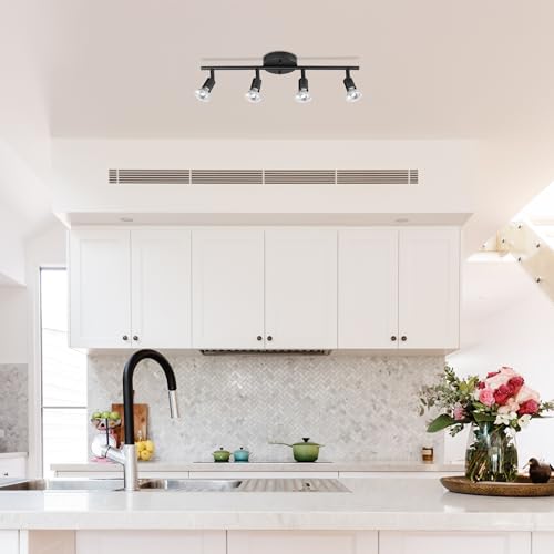 Globe Electric 59354 4-Light Track Lighting, Matte Black, Track Lighting, Track Ceiling Light, Track Lighting Kit, Ceiling Lights, Ceiling Light Fixture, Kitchen Island, Dining Light Fixture by Globe Electric - Image 5