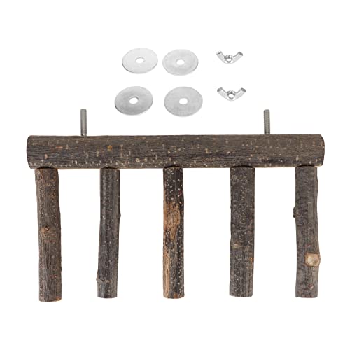 Bird Wooden Ladder Grinding Claws Multi Step Ladder Parrot Perch for Small Medium Parrot (apple wood)