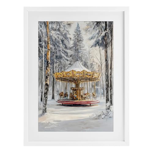 Impression encadrée de bouleau d'art mural paysage hiver 50,8 x 35,6 cm - 2