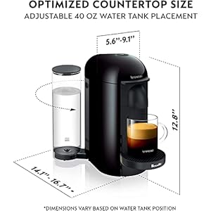 Nespresso Vertuo Plus Coffee and Espresso Maker by Breville, Ink Black Nespresso Vertuo Plus Coffee and Espresso Maker by Breville Ink Black