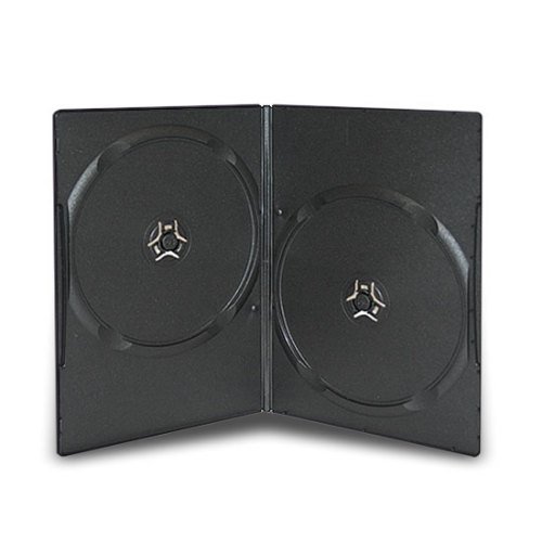 100 SLIM Black Double DVD Cases 7MM