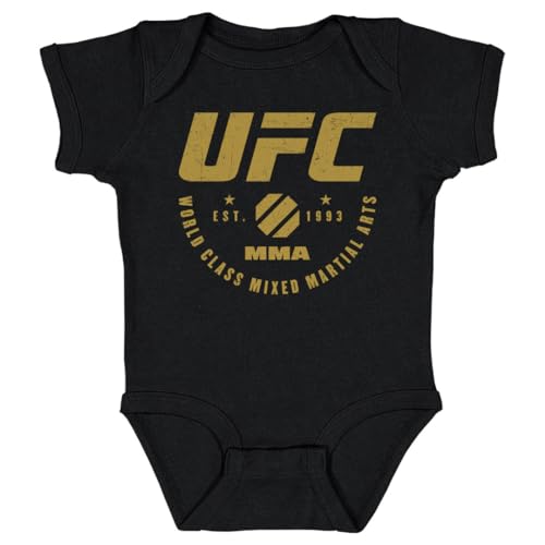 500 LEVEL UFC Baby Infant One-Piece Bodysuit (Black, 6M) - UFC World Class MMA WHT