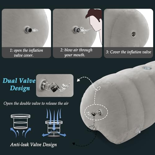 Sex Pillow Couples Sex Toys, Heart Shaped Inflatable Cushion Furniture for Bedroom Dildo Mount, Upsize Pillow with Bondage Cuffs, Cross Strap, Nipple Clamps BDSM Kit - Image 7