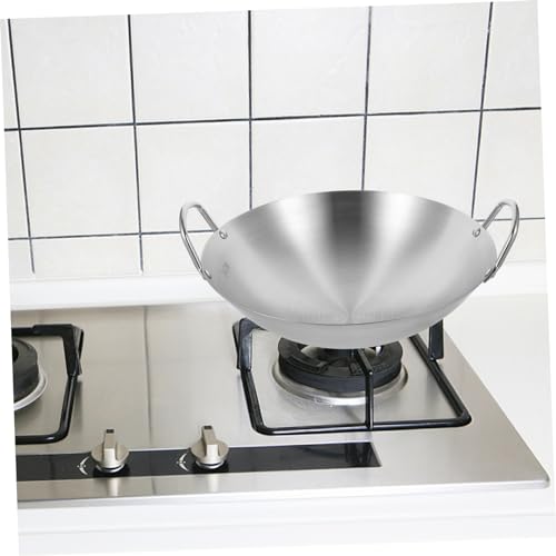 Wok de acero inoxidable con doble mango 34 cm miniatura 5