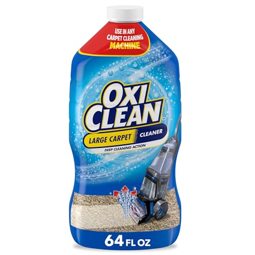 OxiClean Large Carpet Cleaner Liquid Solution for Steam Cleaning Machines, 64 fl oz