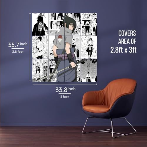 Image of Posternet Set of 12 (A4) Size poster Sasuke Uchiha manga kit wall decor 300 GSM hard poster Naruto posters Paper Print (A4) Full size (33 inch X 23 inch, Packed)