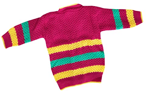 Image of little PANDA Unisex Baby Sweater Woollen Knitted Full Sleeves Sweater with Cap and Booties Set Woolen Sweater Baby Boys and Baby Girls