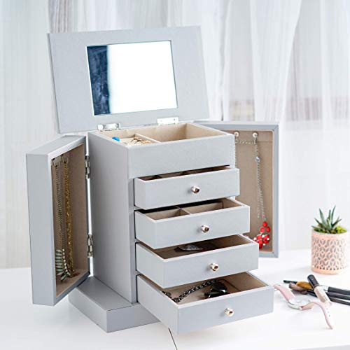 Hives And Honey Layla Jewelry Box, Grey #TOP1